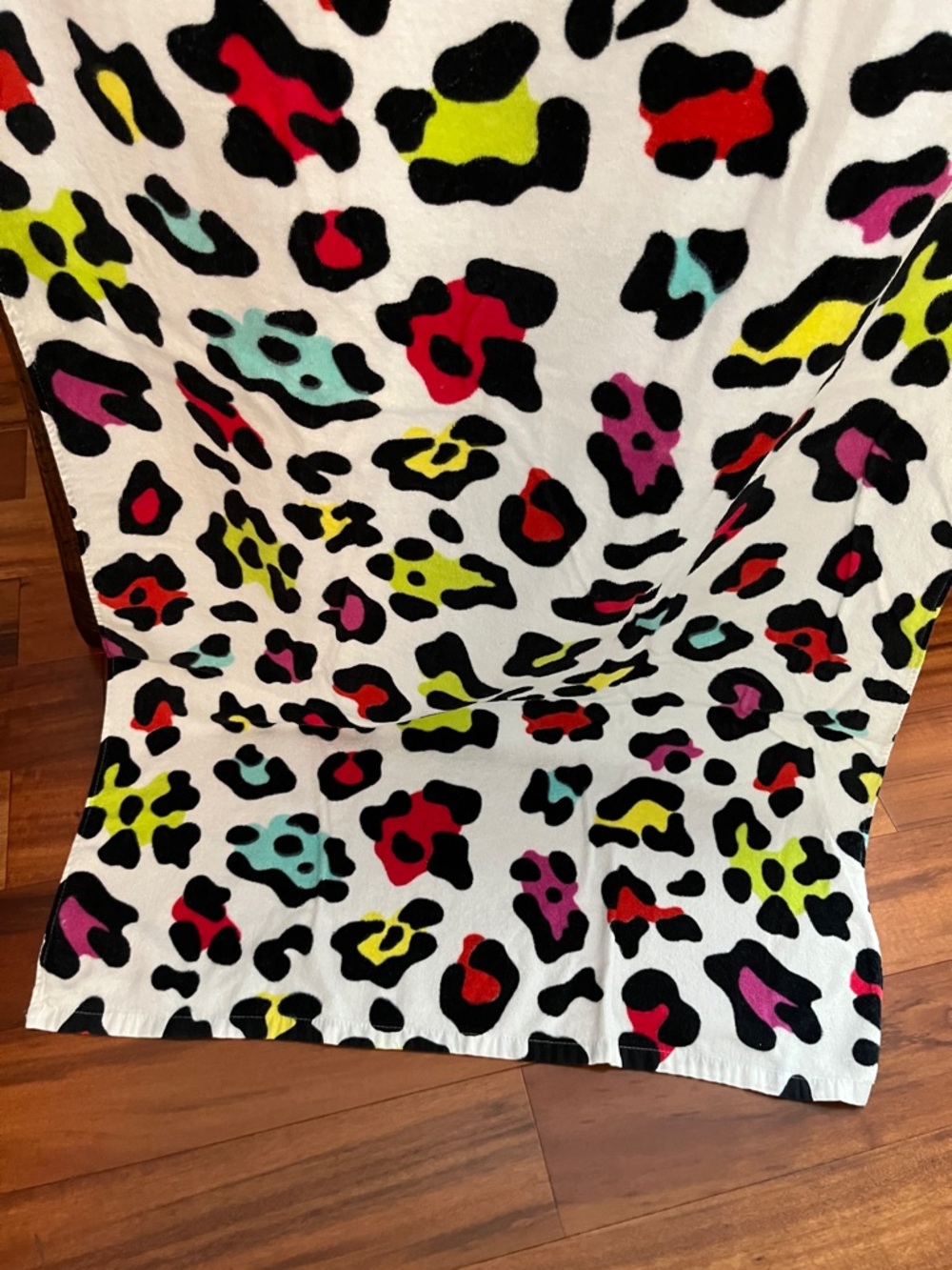 Colorful Neon Leopard Print Beach Towel. - Picture 4 of 9